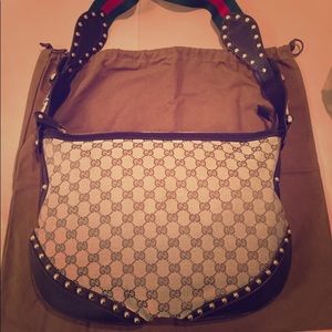 GUCCI Studded Pelham Shoulder Bag